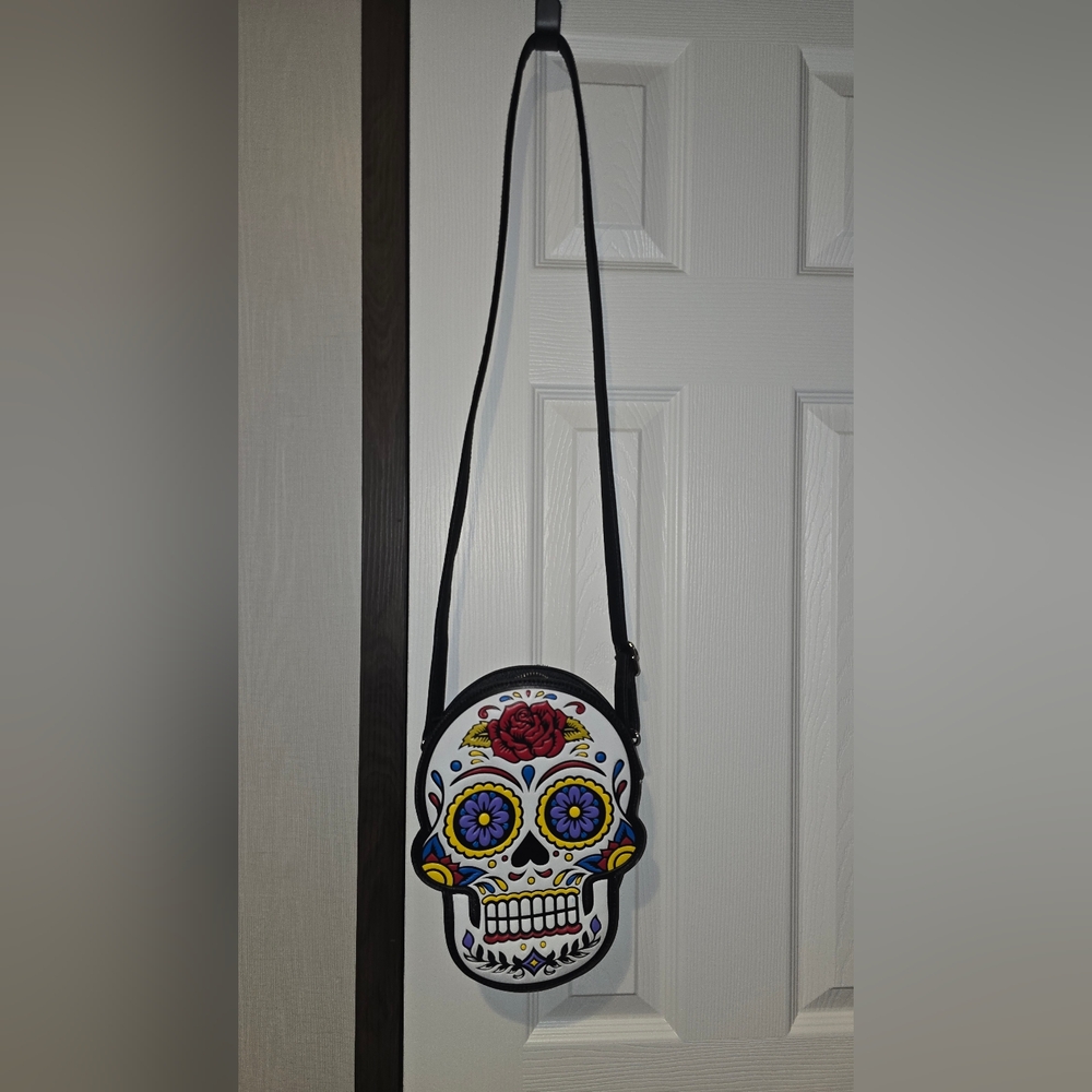 Colorful Skull Design Crossbody Bag